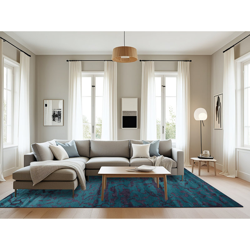 Tapis abstrait gris lavable à la machine, Rectangulaire 8 pi x 12 pi