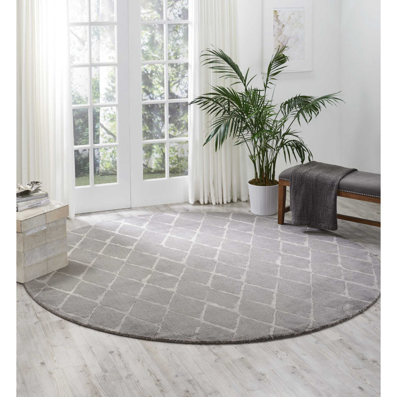 Baronets Viscose Geometric Indoor Rug, Round 8' x 8'