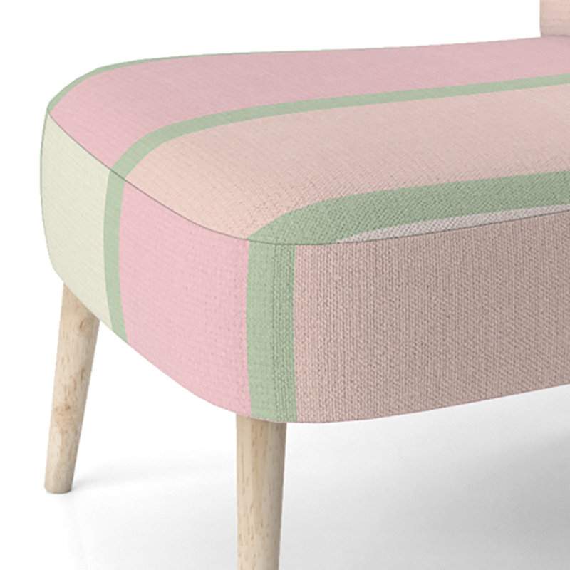 Chaise d'appoint rembourrée à motifs multicolores