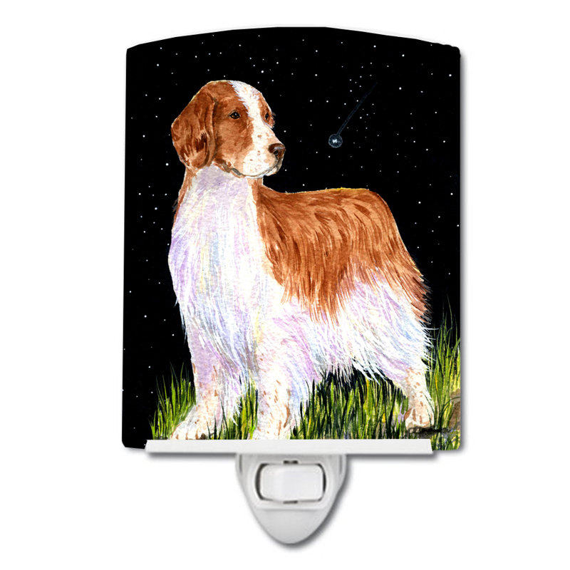 Starry Welsh Springer Spaniel Ceramic Night Light
