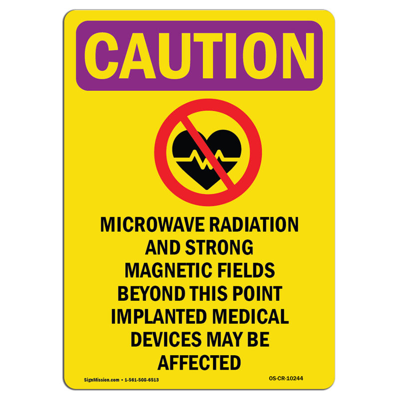 Microwave Radiation Sign, 24" H x 18" W x 0.1" D