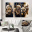 «Brown Daisy Bunch», 3 pièces sur toile-1188362857-1188362861