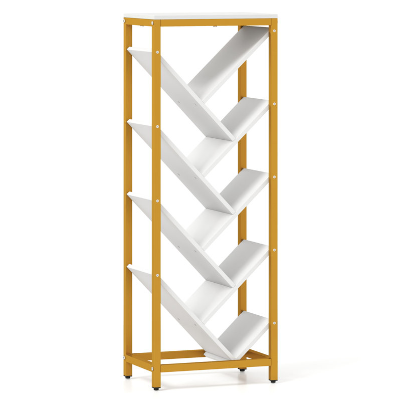 Étagère de coin étagère en bois à 9 niveaux Tree, White
