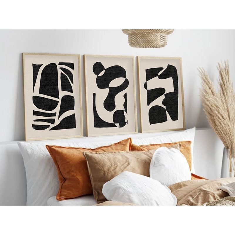 Élégantes peintures décoratives en panneau de fibres à densité moyenne (3 pièces), 8 x 12 pouces chacune | 100% panneau de fibres à densité moyenne avec une épaisseur de 0,1 pouce et 100% des cadres en bois massif avec une épaisseur de 1 pouce | Parfait pour le salon, la chambre à coucher et le bureau