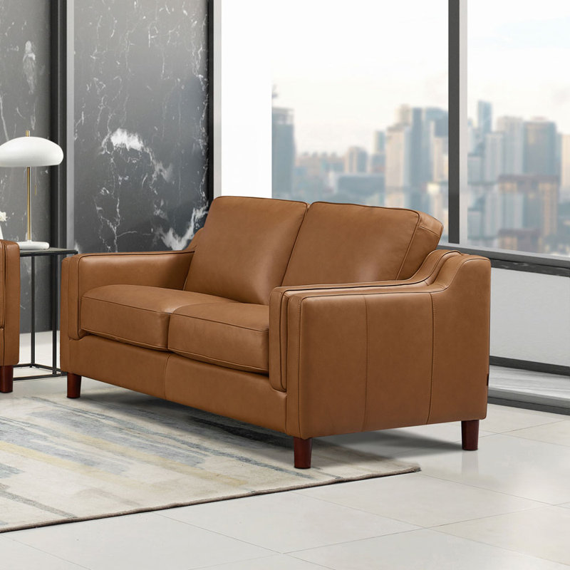 Pearlena Upholstered 60'' Loveseat, Cognac