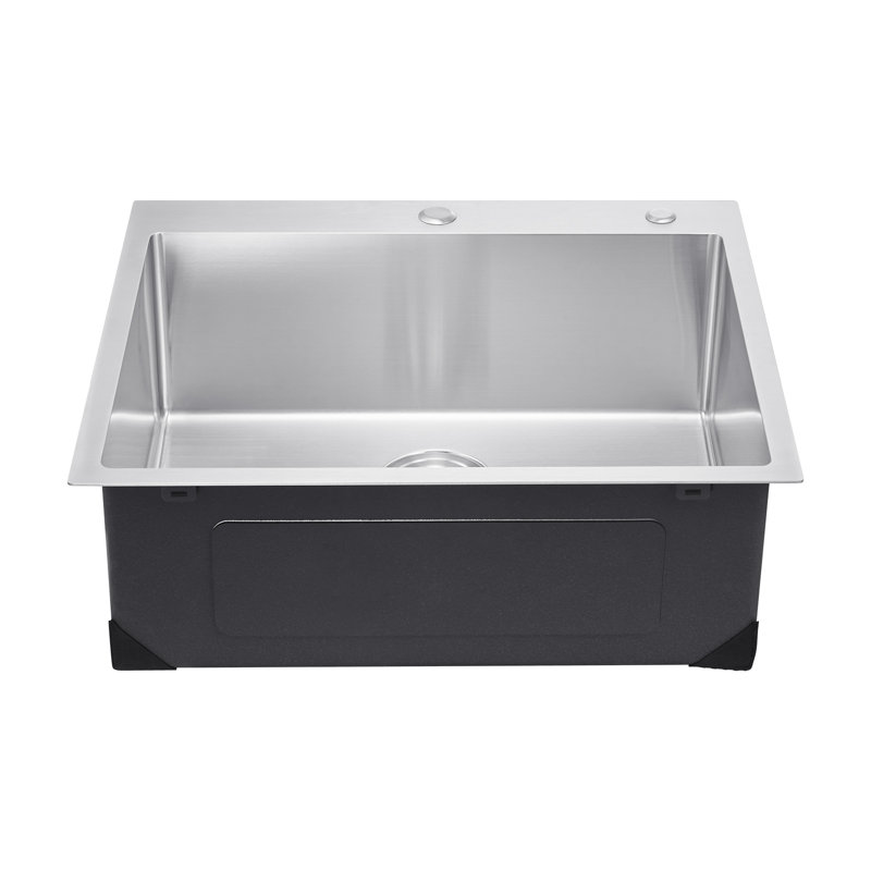 Barre d'évier de cuisine 25 po à cuve simple en acier inoxydable