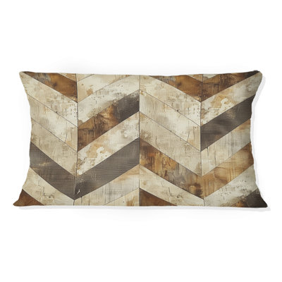 Coussin lombaire crème à chevrons glamour