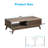 Rico 47.2" Mid-Century Coffee Table with Carved Cabinet and Open Shelf