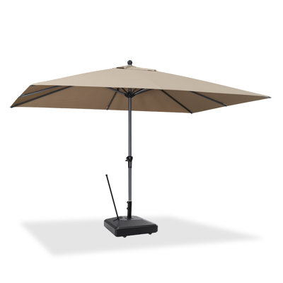 Parasol de marché extérieur 12 'x 9' taupe 8 côtes robustes avec base mobile