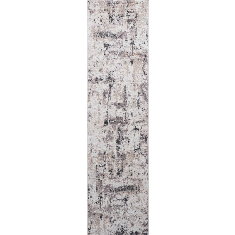 Fashionable Cream/Brown Area Rug - Non-Shedding, Stain For Living Areas , Complements Study, Runner 2'3" x 7'10"