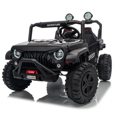 Camion électrique 24 V avec télécommande, 2 places, suspension à ressorts, ceinture de sécurité, phares à DEL, 3 vitesses, musique Bluetooth, double rangement, à partir de 3 ans.
