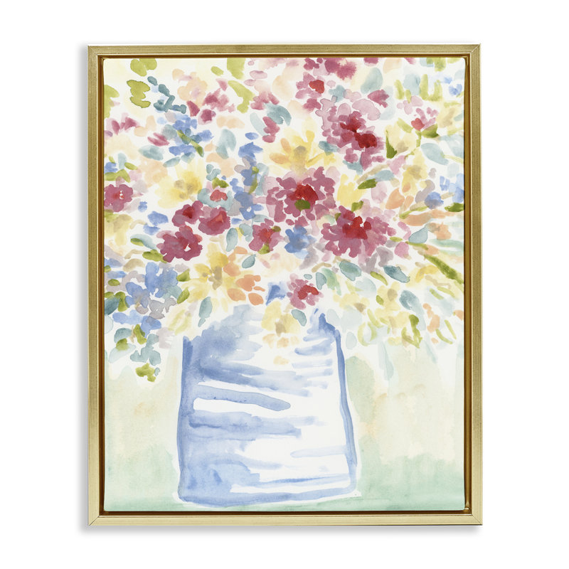  "Soft Country Blossoms", art mural encadré sur toile flottante par June Erica Vess, H 21 po x l 17 po