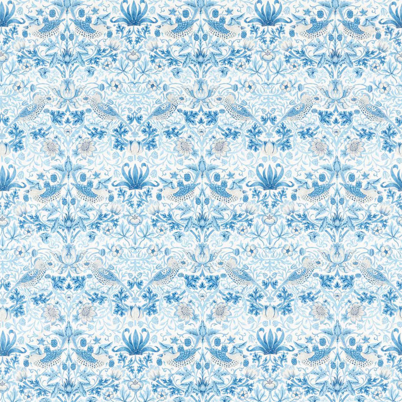 Strawberry Thief Fabric, Woad