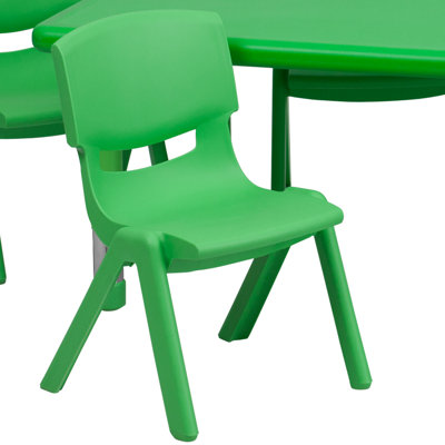 Goddard 24"W x 48"L Rectangle Plastic Adjustable Activity Table Set - 4 Chairs
