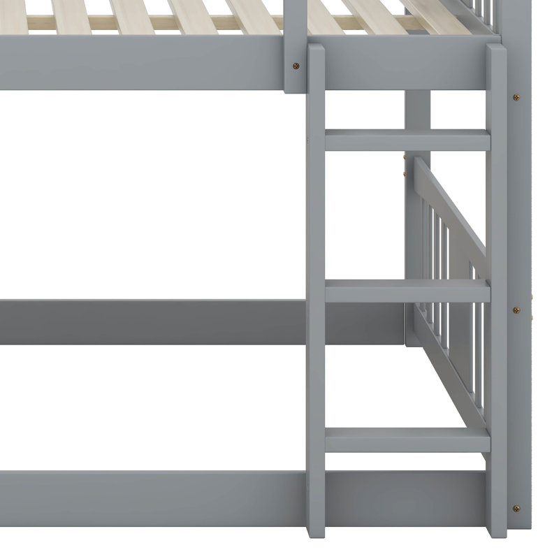Felizitas Kids Bunk Bed, Gray, Full