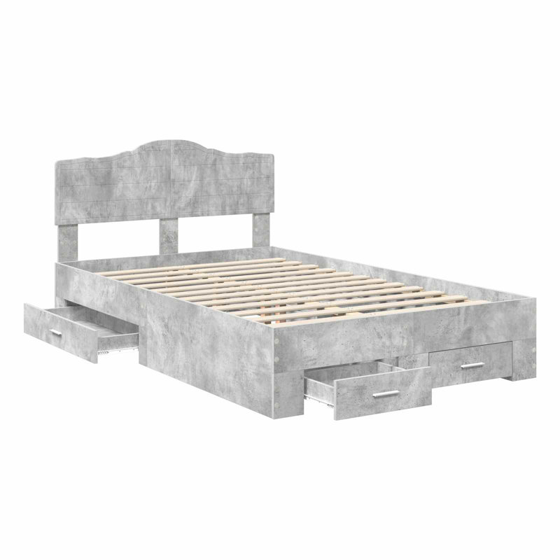 Bed Frame, Small Double (4'), Concrete Grey