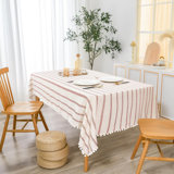 Farmhouse Striped Tablecloths Wrinkle Resistant with Pom Pom Tassel Fall Holiday tablecloths