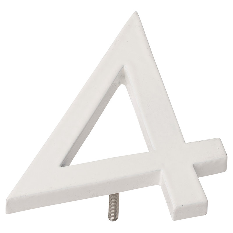 6 in. Floating Mount House Number, White, 4