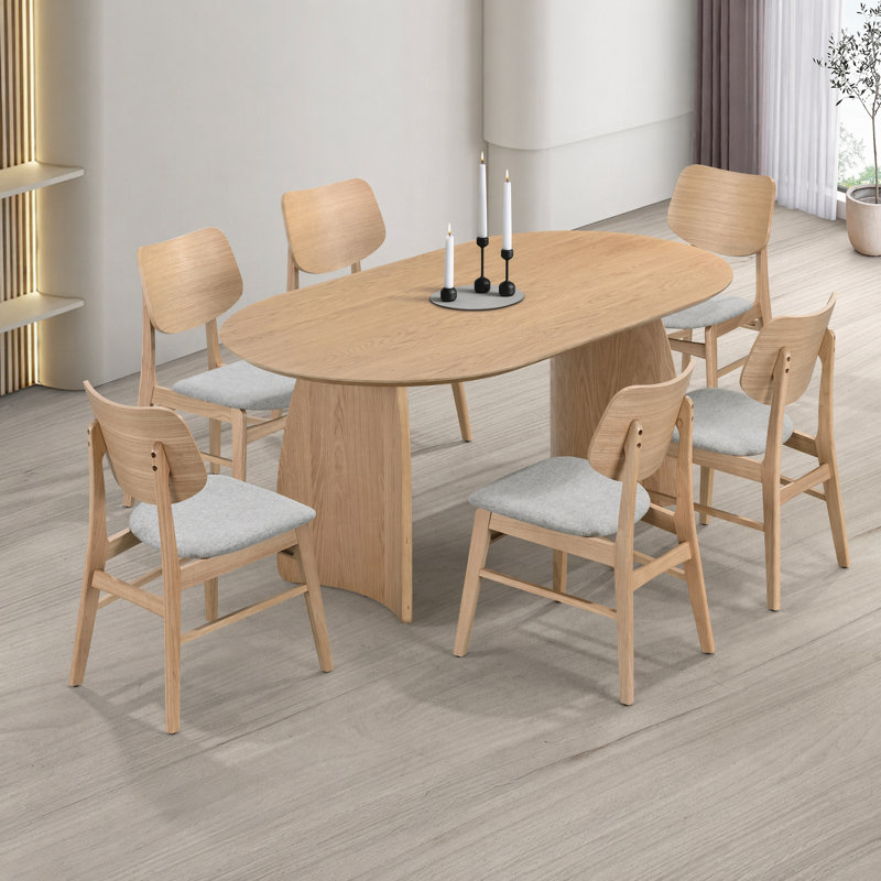 Ensemble de salle à manger Amber, 7 pièces : table, 6 chaises, Walnut