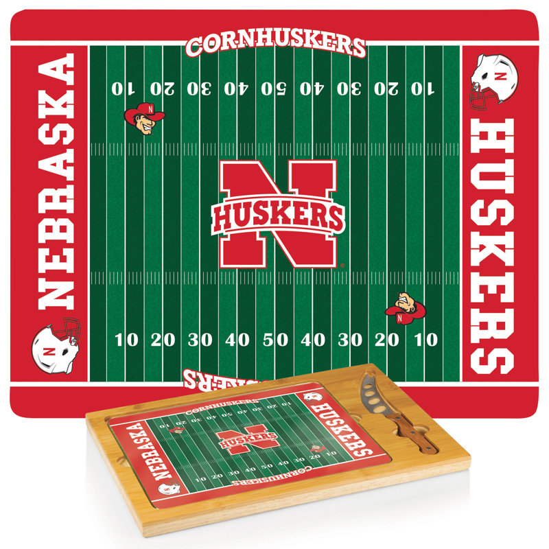 Plateau pour le fromage à couper icône de football ncaa, Cornhuskers de l'Université du Nebraska