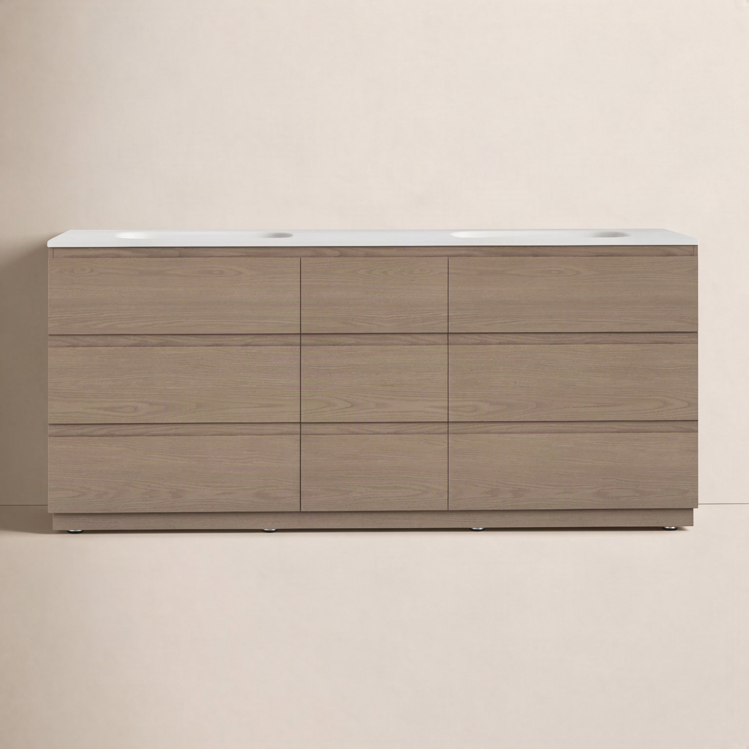 Arla 72" Cedar Double Bathroom Vanity, Golden Oak