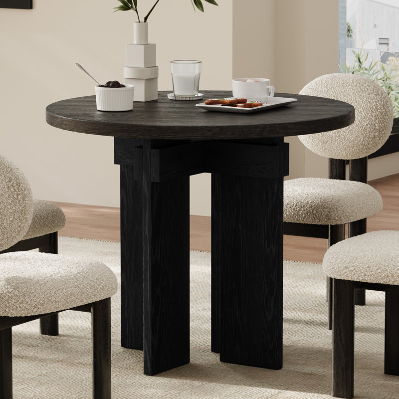 Table de salle à manger Modern Modern, H 29,9 po x l 35,4 po x P 35,4 po, Noir