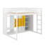 Lit mezzanine en bois pleine grandeur avec garde-robe, tablettes et armoire-41231692