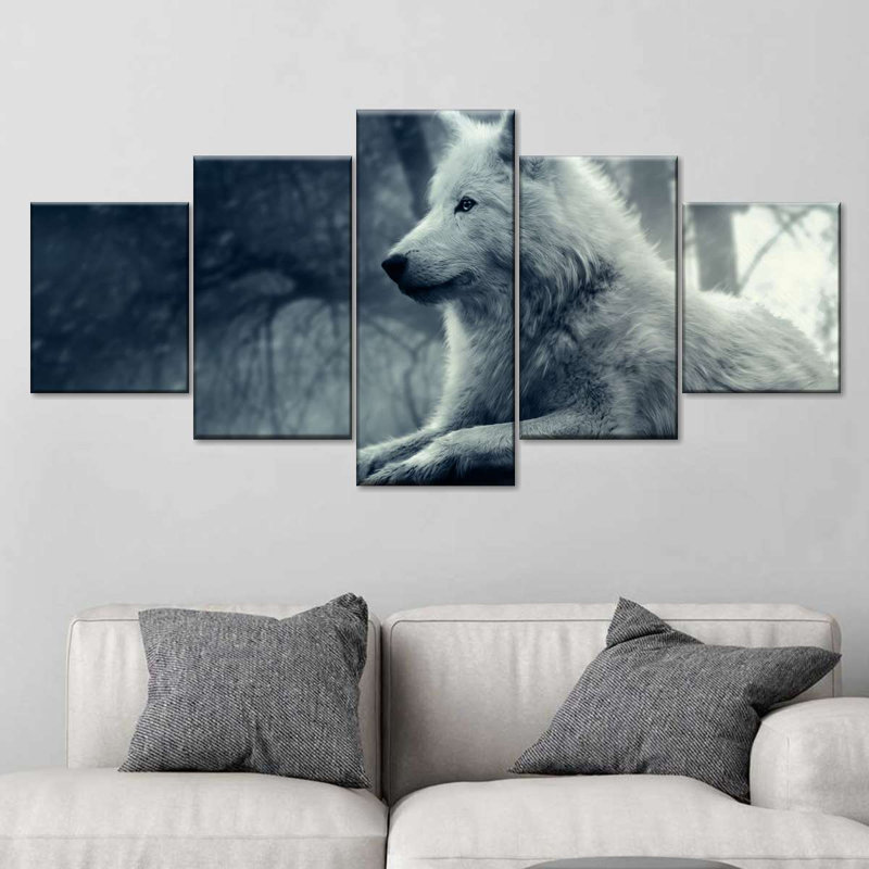 Loup arctique, reproduction d'art sur toile, H 68 po x l 30 po x P 1,25 po