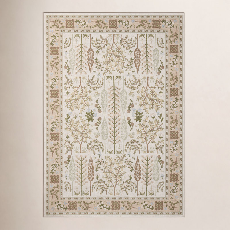 Tapis crème Rifle Paper Co. x Loloi, Rectangle 2 pi 3 po x 3 pi 9 po