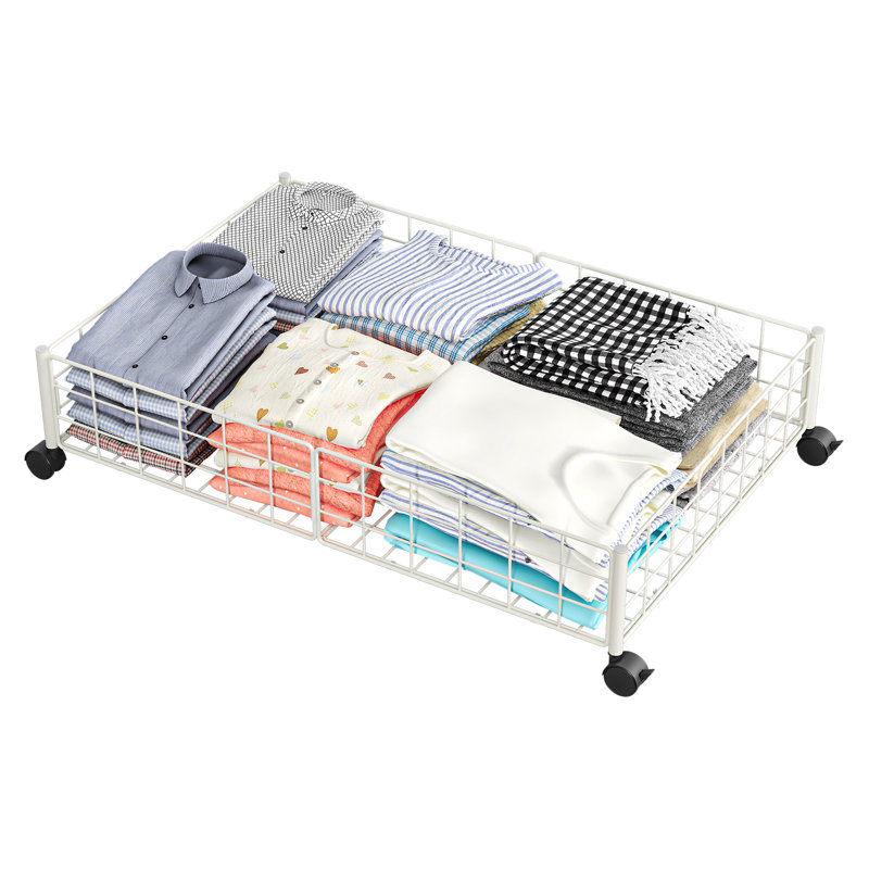Mashal 17.72'' Metal Rolling Clothing Rack, White