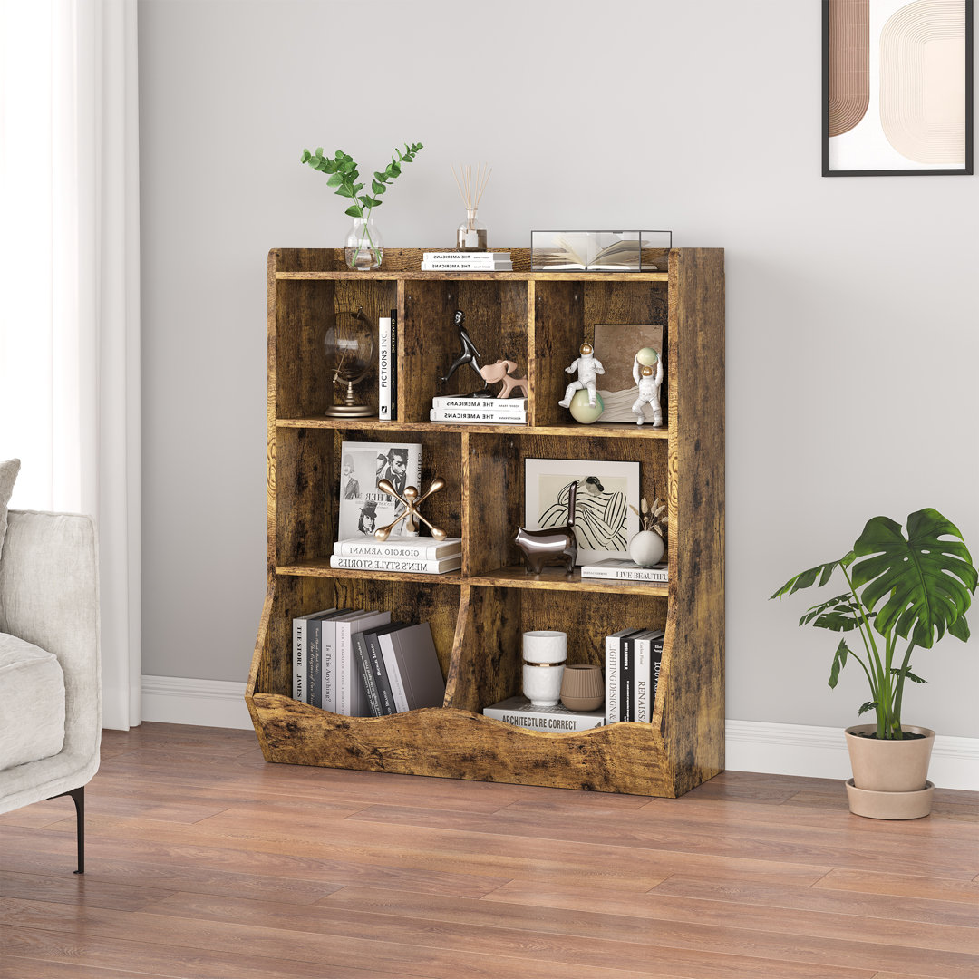 Rustic 3-Tier Kids Bookshelf & Toy Storage Cabinet - 5 Cubbies - Multi-Shelf Organizer for Books & Toys - Great for Playroom, Bedroom, Nursery - Vinta
