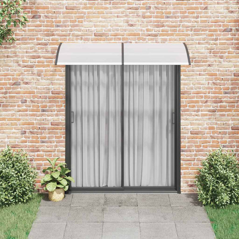 Aghan vidaXL Door Canopy, Outdoor Awning for Porch & Patio, Polycarbonate Cover, Gray/Transparent, 3 Boards