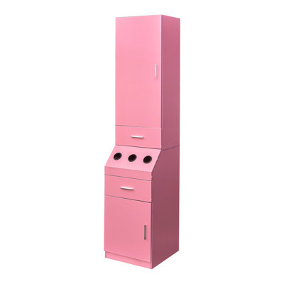 Salon Salon, postes de coiffeur avec tablette de rangement à 2 niveaux avec porte, armoire de rangement pour coiffeur avec 2 tiroirs, une grande armoire de rangement et 3 porte-outils chauds