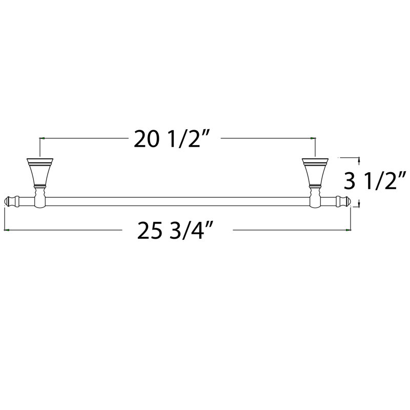 25.75'' 1 Towel Bar, Satin Nickel