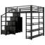 Lit mezzanine en métal peu encombrant avec rangement, conception moderne pour la maison