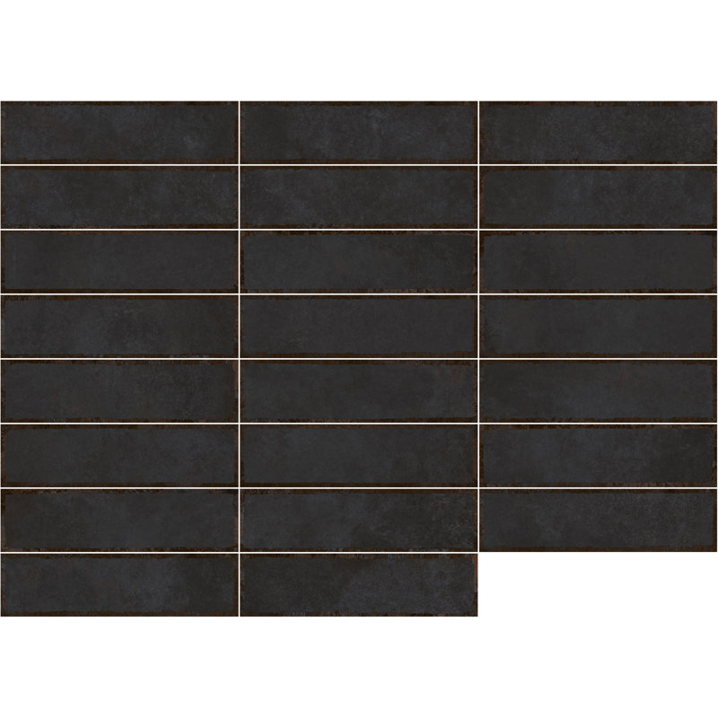 Huntley 3" x 12" Ceramic Wall Tile, Black