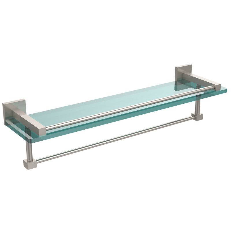 Haranu Bracket Shelf with Towel Bar, Satin Nickel