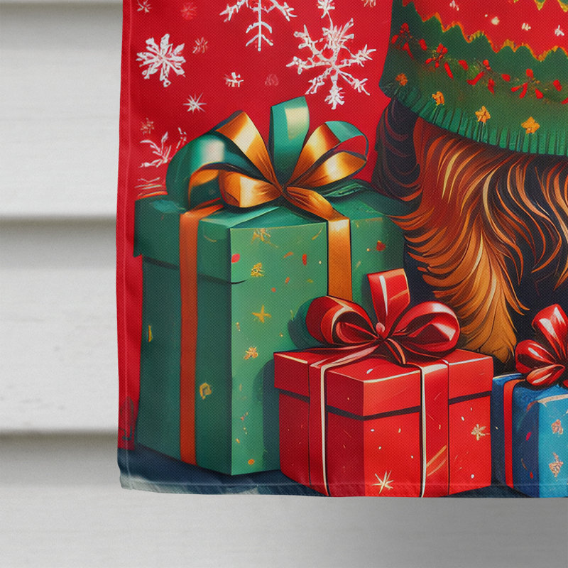 Drapeau de maison de Noël en polyester à double face H 40 po x l 28 po