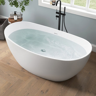 Baignoire de trempage autoportante en acrylique 60 po Tidal