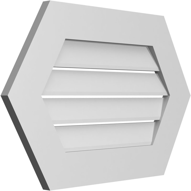 Évent horizontal fonctionnel à pignon en uréthane à surface horizontale Signature, H 18 po x l 28 po x P 1 po