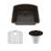 Lexicon Platinum 23 Inch D-Shaped Quartz Composite Drop-in Undermount Kitchen Sink Single Bowl Includes  1 Stainless Steel Grid and 1 Decorative Colour Matched Basket Strainer
