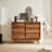 6 Drawer Double Dresser Features Vintage-Style And Bevel Design