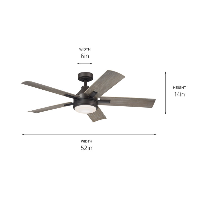 52-Inch Olde Bronze Ceiling Fan with LED Light and Remote