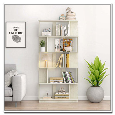 Bibliothèque de rangement ouverte à 5 niveaux L 31,5 "x H 64,56"