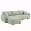 Canapé modulaire de 110 pouces avec siège très grand, repose-pieds mobile, mousse haute densité et structure en métal et bois robuste en tissu bouclé-960145962