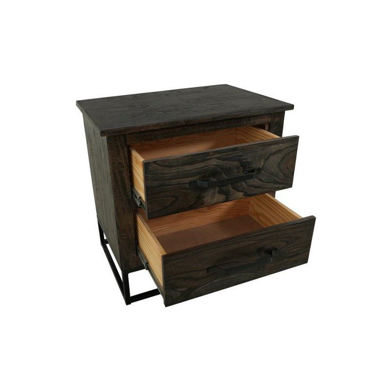 Teak 2 Drawer Nightstand