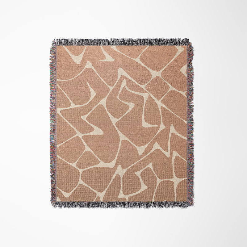 Jeté 100% coton abstrait Mola, L 60 po x l 50 po, Bleu / Beige