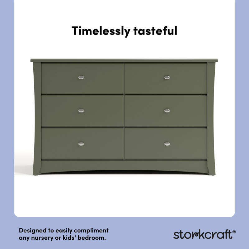 grey nursery dresser Babyletto Lolly 3-Drawer Changer with Removable Changing Tray Black / Washed Natural A softy textured Storkcraft Crescent 6 Drawer Double