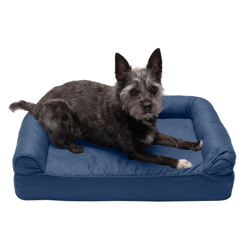 Medium Navy Orthopedic Quilted Foam Pet Sofa Bed