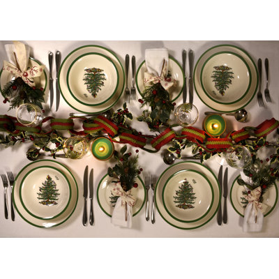 Christmas Tree Stoneware Dinnerware Set